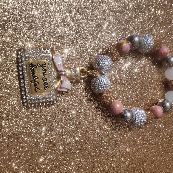 YOU ARE BEAUTIFUL CHARM BRACELET. PERFECT FOR A MOTHER'S DAY GIFT. ONE-OF-A-KIND - Picture 14 of 15